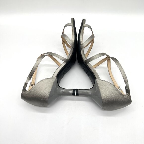 6W 6 WIDE WIDTH Lifestride Womens Flaunt Pewter Silver Dress Sandals Heels Shoes - Picture 8 of 14